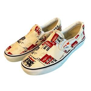 VANS Packing Tape Blanc De  Blanc in Red Black Women's Size 8.5 Men's Size 7